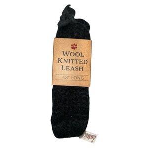NWT Dog Leash Black (48") Wool Knitted 4 Foot Primitives By Kathy